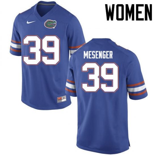 Women's Florida Gators #39 Jacob Mesenger NCAA Nike Blue Authentic Stitched College Football Jersey CPP7362YV